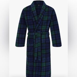 NEW Blackwatch Plaid Polar Fleece Robe by John Christian